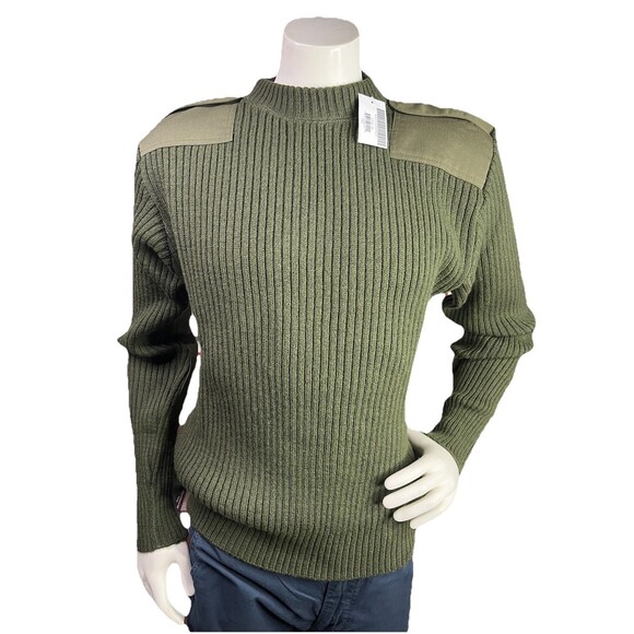 NWT US Military DSCP Sweater Mens 42 Army Green Valor Collection Wool Commando - Picture 1 of 12